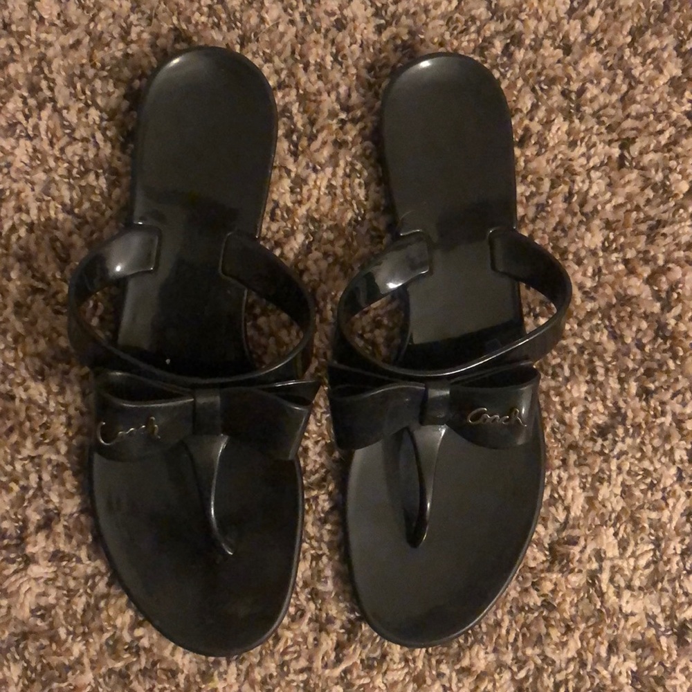 Black Coach Flip Flop sandals